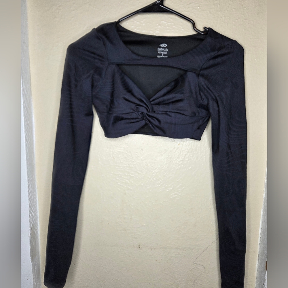 Babalu fitness crop top long sleeves Thumbholes Womens small gym active